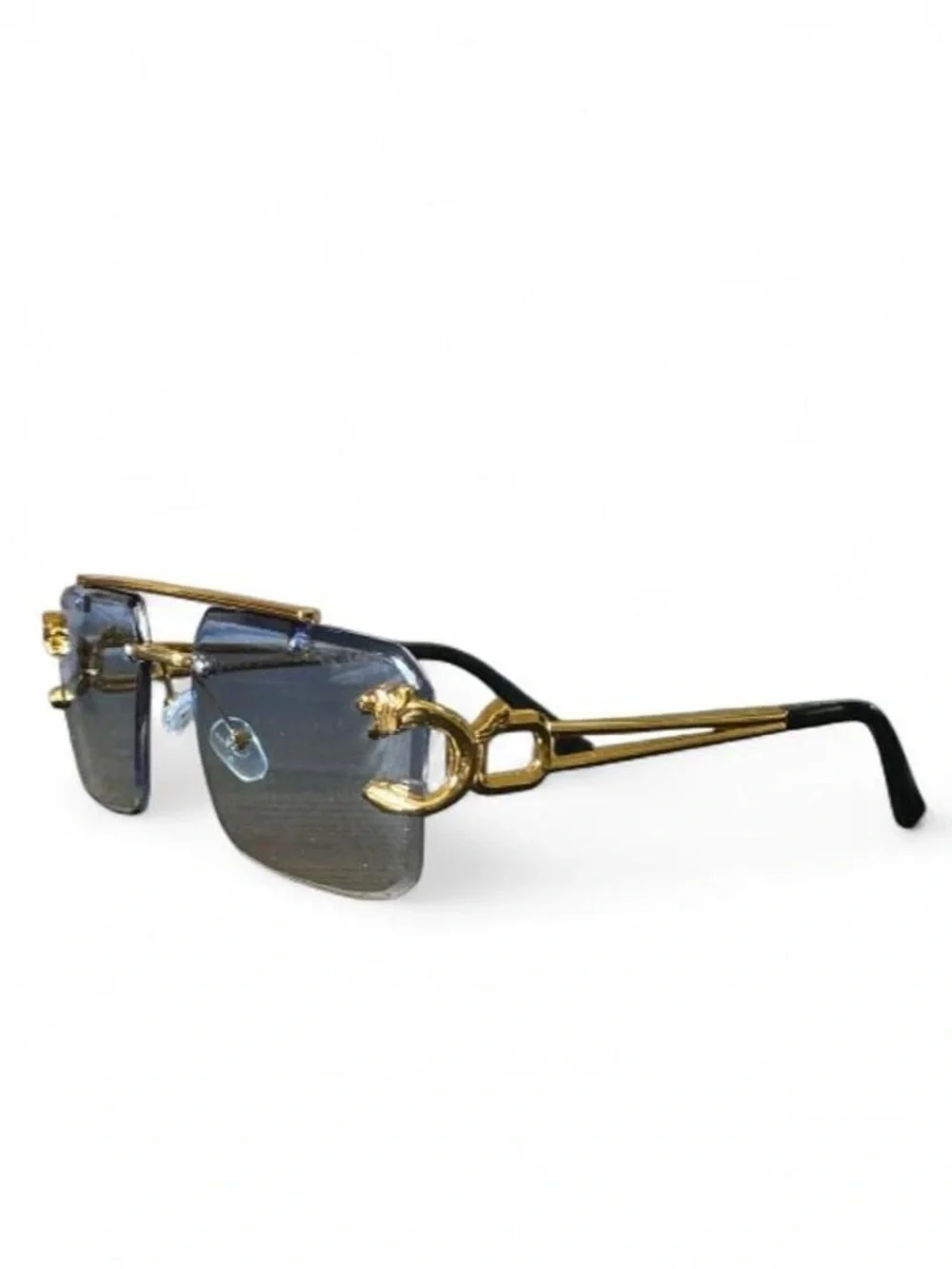 Light Blue Lens Rimless Sunglasses